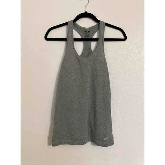Nike Tops - Nike Dri Fit Racerback‎ Tank Top Womens XS Grey Athletic Workout Gym